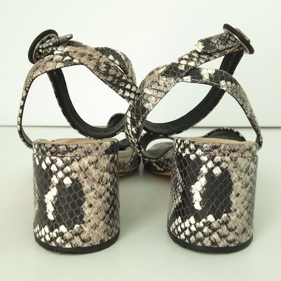Raye x Revolve Black & Gray Snakeskin Nava Strappy Open-Toe High Heel Sandals - Picture 3 of 7